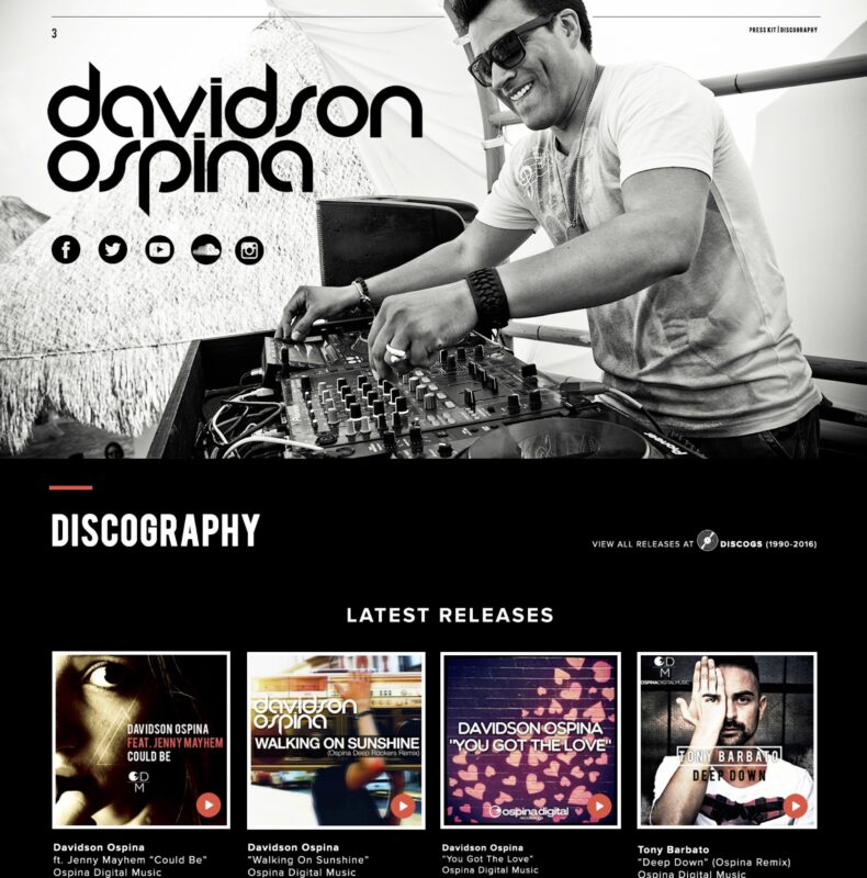 Davidson Ospina Press Kit (EPK)