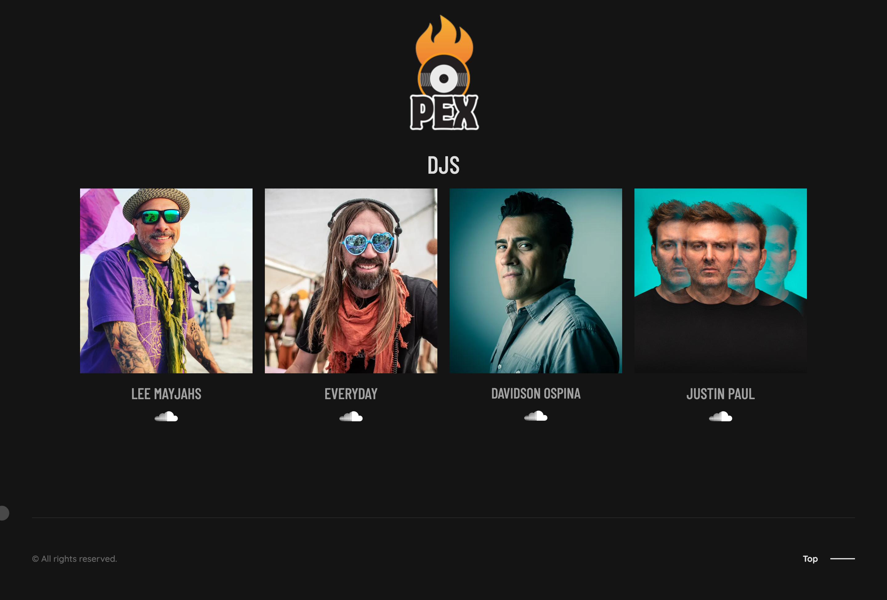 PEX DJs — Artist Roster Website